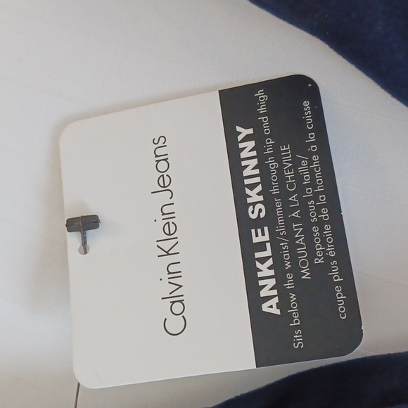 Calvin Klein Jeans Navy "Ankle Skinny" Stretch Cotton Pant NEW- Sz. 10 - Picture 5 of 9